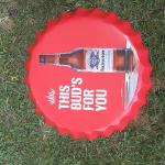 budweiser bottle cap sign-19" round- $25